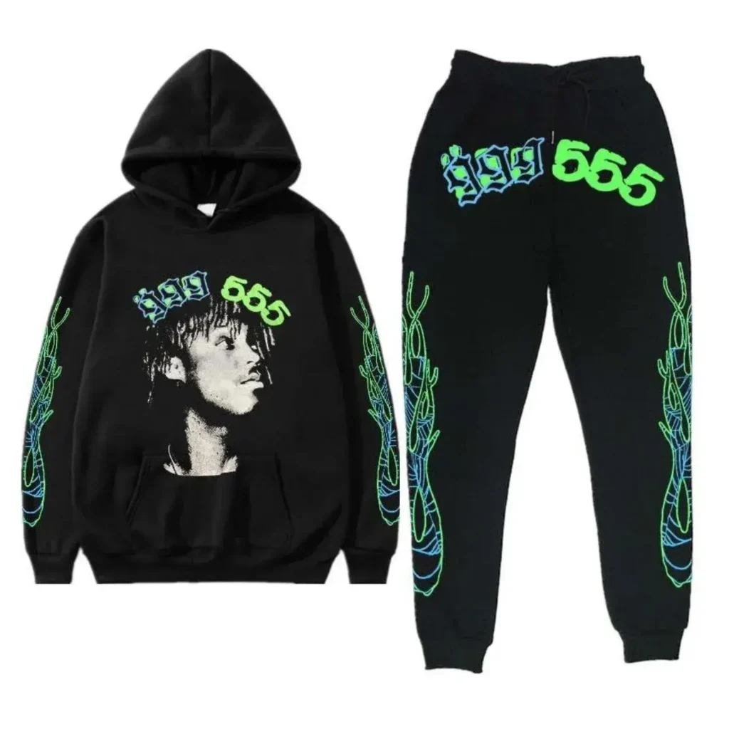 999 555 Club Spider Young Thug Tracksuit Black