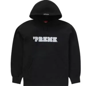 Black Supreme Preme Logo Printed Hoodie