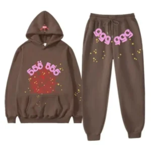 Brown Sp5der Angel Number Tracksuit