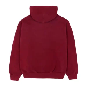 Sp5der Logo Print Maroon Hoodie Back