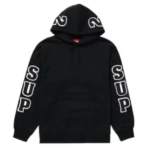 Supreme Team Chenille Logo Printed Hoodie - Black